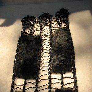 Danier Crochet Rabbit Fur Scarf- Real Fur